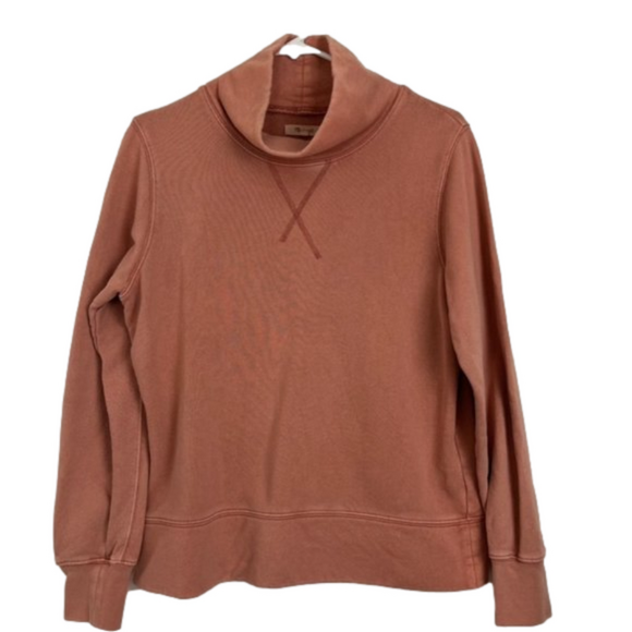 Madewell Coral Cowl Neck Sweatshirt - Picture 1 of 8